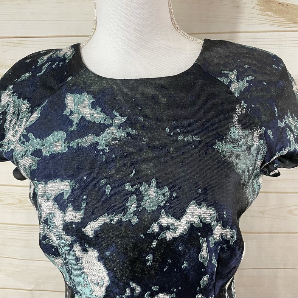 Zara Abstract Ink Splatter Jacquard Dress - Picture 3 of 14